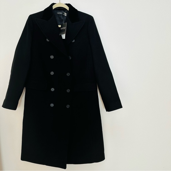 New Ralph Lauren Wool-Blend Twill Double-Breasted Coat $595 - Picture 6 of 11